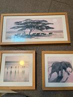Drieluik schilderij (Ikea) safari, Huis en Inrichting, Woonaccessoires | Lijsten, Minder dan 50 cm, Minder dan 50 cm, Zo goed als nieuw