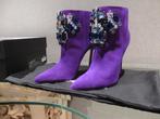 Nieuwe Dsquared2 paarse suède laarzen met kristallen, 37, Overige kleuren, Verzenden, Lage of Enkellaarzen, Nieuw