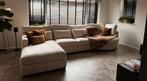 Luxe Crème Hoekbank velours zo goed als nieuw, Ophalen, 100 tot 125 cm, Hoekbank, 300 cm of meer