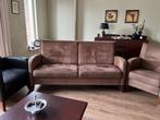 Fauteuil & 3-Zitsbank Leer/Nubuck - Zo Goed Als Nieuw, Gebruikt, Driepersoons, Leer, Ophalen of Verzenden