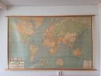 Wereldkaart 235 x 135 cm, Antiek en Kunst, Antiek | Schoolplaten, Ophalen, Aardrijkskunde