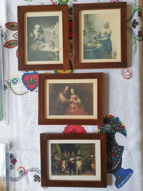 Miniatuur schilderijtjes Rembrandt – Vermeer – Nic Maes, Antiek en Kunst, Kunst | Schilderijen | Klassiek, Ophalen of Verzenden