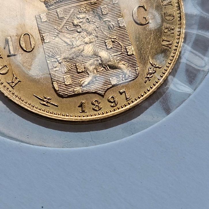 Zeldzaam gouden tientje 1897_, Postzegels en Munten, Munten | Nederland, 10 gulden, Koningin Beatrix, Goud, Zilver, Ophalen of Verzenden