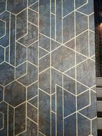 Art Deco Behang - 2 Rollen, Huis en Inrichting, Ophalen of Verzenden, 10 tot 25 m², Blauw