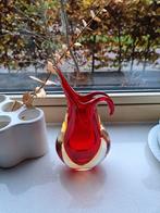 Murano vintage design vaas, Huis en Inrichting, Ophalen of Verzenden, Minder dan 50 cm, Rood, Glas