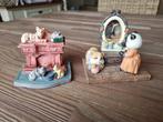 2 Mooie zeldzame Vintage Katten Poezen Beelden Doll House, Verzenden, Gebruikt, Dier