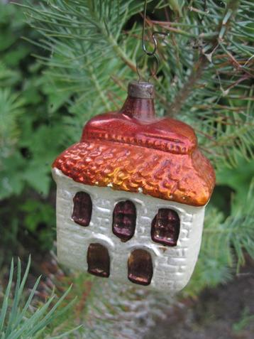 Oude, Antieke, Vintage, Kerstbal Huisje leeftijd ca 1920 beschikbaar voor biedingen