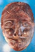 Masker.  Afrika. Gesneden uit natuursteen/edelsteen. 22/26cm, Antiek en Kunst, Ophalen