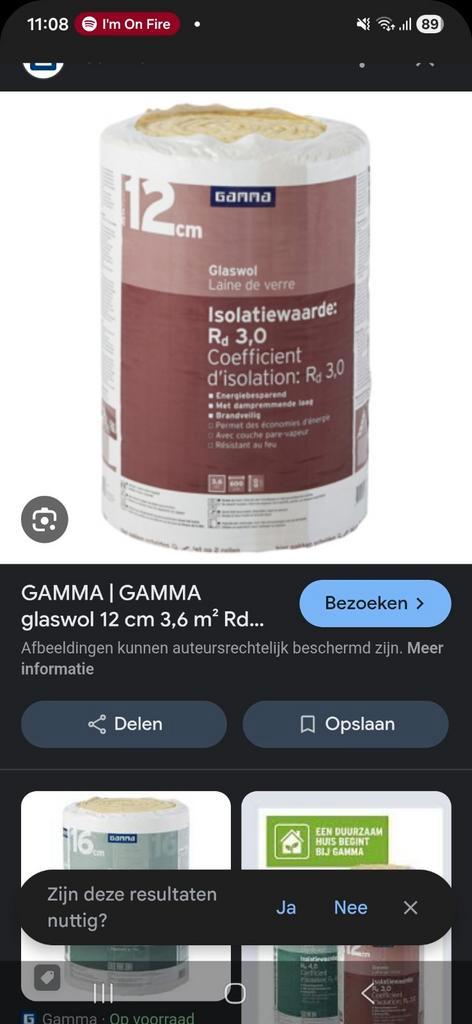 Glaswol Gamma - Isolatie voor huis, Doe-het-zelf en Verbouw, Isolatie en Afdichting, Nieuw, Glaswol, 12 cm of meer, 15 m² of meer