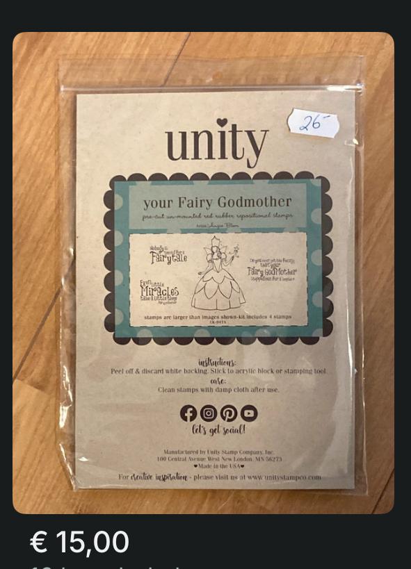 Unity stempel set fee prinses prijs zie foto, Hobby en Vrije tijd, Stempelen, Zo goed als nieuw, EZ-mounted stempel, Ophalen of Verzenden