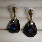 Swarovski oorhangers grijs metallic, Ophalen of Verzenden, Zo goed als nieuw