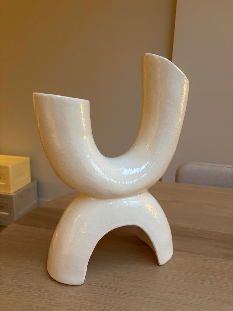 Creme vaas van Loods5 - Zo goed als nieuw!, Wit, Aardewerk of Porselein, Ophalen of Verzenden, Zo goed als nieuw