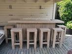 Steigerhouten bar buitenbar met krukken steigerbuis mancave, Huis en Inrichting, Barren, Ophalen of Verzenden, Nieuw