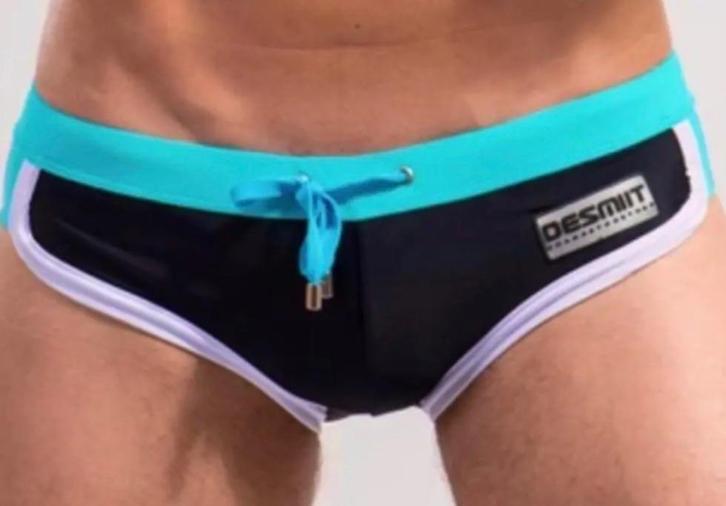 Zwembroek zwart / licht blauw, maat M, nieuw, gay / hetero, Kleding | Heren, Badmode en Zwemkleding, Zwemslip, Maat 48/50 (M)