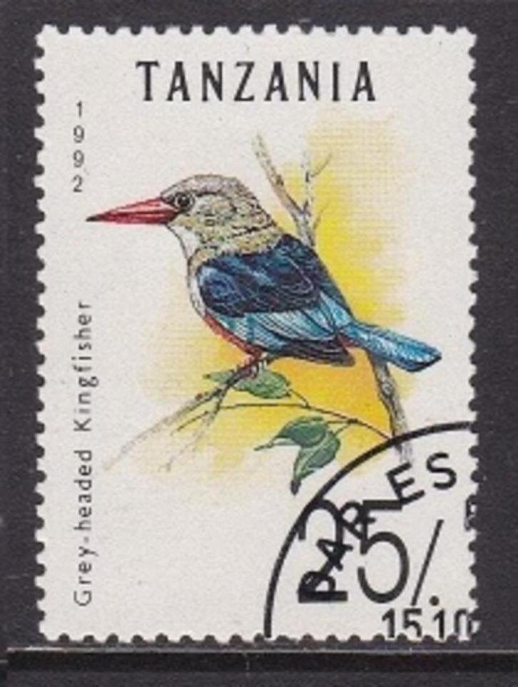 3340 - Tanzania michel 1318 gestempeld , Grijskop ijsvogel, Postzegels en Munten, Postzegels | Afrika, Gestempeld, Tanzania, Verzenden