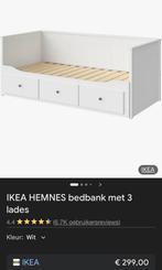 Witte uitschuifbare bedbank 1 / 2 persoons Ikea Hemnes, Huis en Inrichting, Ophalen, Wit, Tweepersoons, 80 cm