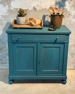 Brocante kastje - blauw - chabby chic, Ophalen, Zo goed als nieuw, 25 tot 50 cm, 50 tot 100 cm
