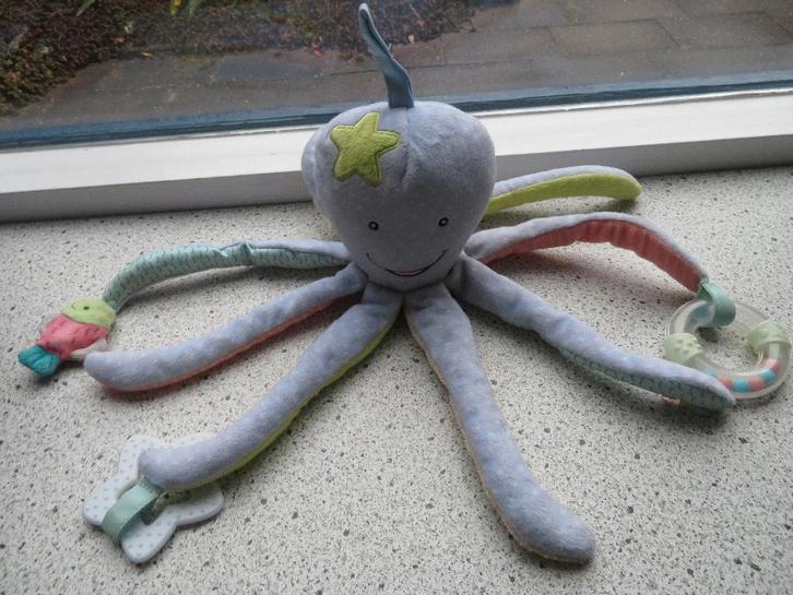 Octopus Inktvis merk Lupilu kinderspeeltje met bijtstuk en, Kinderen en Baby's, Speelgoed | Knuffels en Pluche, Zo goed als nieuw