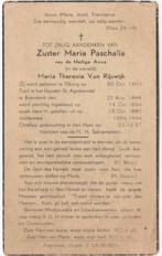 zr. Maria T. van Rijswijk 1853 Tilburg + 1937 Arendonk 84 jr, Verzenden