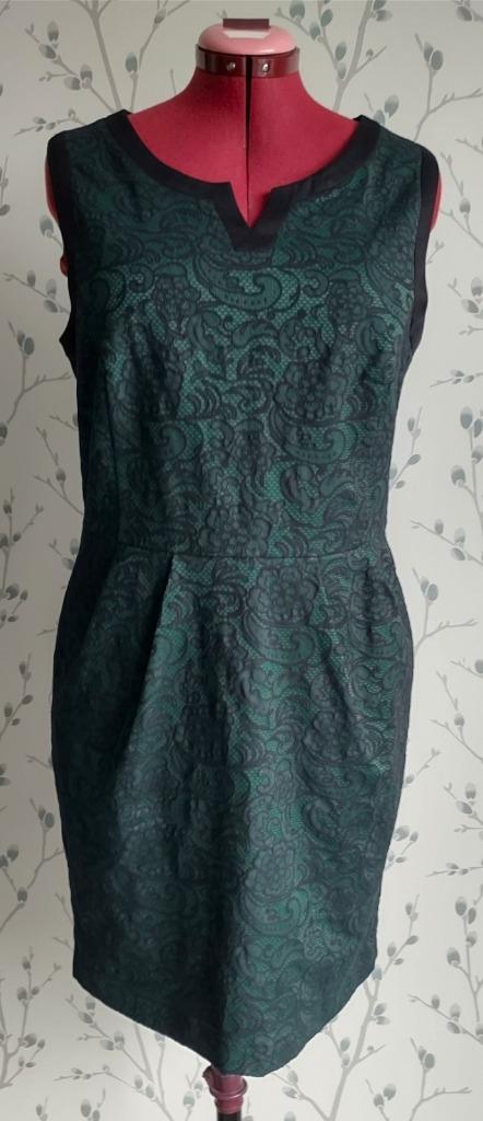 STEPS Feestelijk, zwart/groen gemeleerd Jurkje maat 44, Kleding | Dames, Jurken, Zo goed als nieuw, Maat 42/44 (L), Overige kleuren