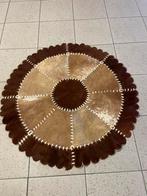 Vintage Prachtige Ronde vloerkleed koeienhuid 90cm, Ophalen of Verzenden, Zo goed als nieuw, Rechthoekig, 50 tot 100 cm