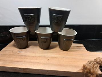 5 CityBakeryCafe bekers, handgedraaid NO.48 beschikbaar voor biedingen