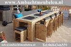 Luxe steigerhout tuinset Tuintafel met NATUURSTEEN + stoelen