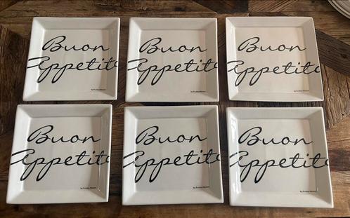 Zo goed als nieuw! 6x Rivièra Maison Buon Appetito borden, Huis en Inrichting, Keuken | Servies, Zo goed als nieuw, Bord(en), Overige stijlen