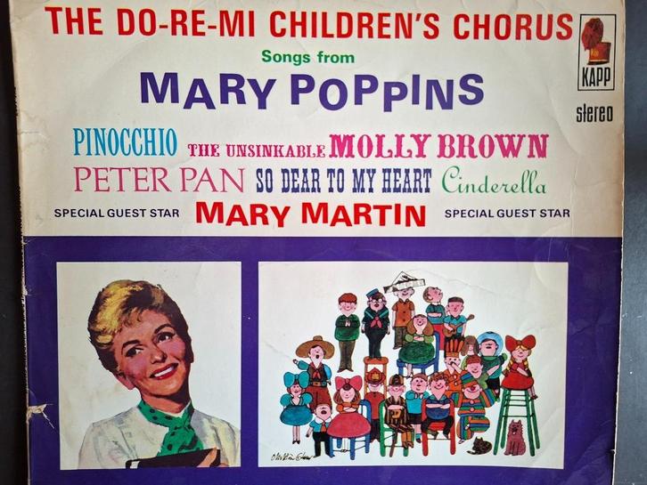 LP Walt Disney songs - oa Mary Poppins, Cinderella, Cd's en Dvd's, Vinyl | Kinderen en Jeugd, Gebruikt, Muziek, 6 tot 9 jaar, Ophalen of Verzenden