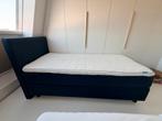Complete eenpersoons boxspring 90x200 (donkerblauw), Ophalen, Gebruikt, 90 cm, Eenpersoons
