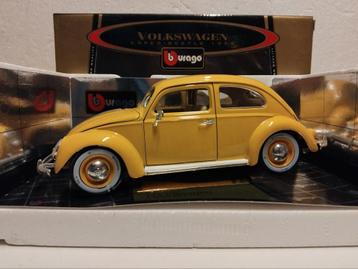 Volkswagen Kever Beetle geel1967 Bburago metal 1:18 KRD beschikbaar voor biedingen