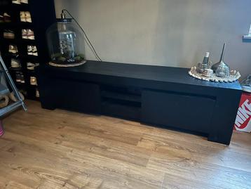 Teak TV Kast Zwart - 180x50x45 cm