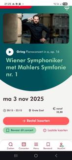 Tickets concert Mahler 1 Amsterdam Concertgebouw, Twee personen, November, Instrumentaal