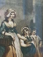 Two lunches a Penny mooie antieke Engels ingelijste litho., Antiek en Kunst, Ophalen of Verzenden