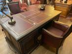 Grote gepaneelde engels notaris bureau met spreektafel, Ophalen of Verzenden, Gebruikt, Bureau