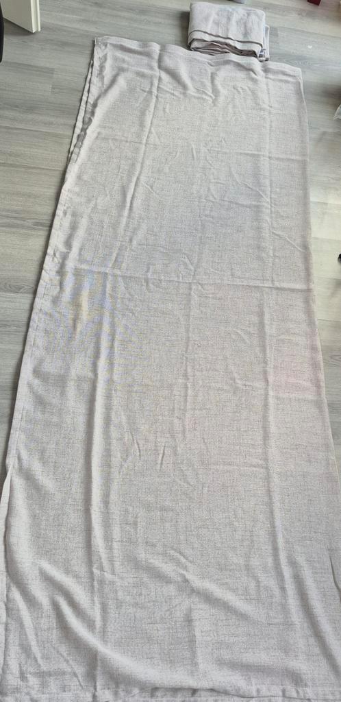 Zand kleurige gordijnen 2 stuks, Huis en Inrichting, Stoffering | Gordijnen en Lamellen, Nieuw, 200 cm of meer, 100 tot 150 cm