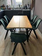 IKEA Eettafel + 6 Velvet Stoelen (Leen Bakker), Ophalen, Overige materialen, 50 tot 100 cm, Zo goed als nieuw