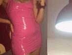 Roze Latex Jurk maat M, Maat 38/40 (M), Verzenden, Cocktailjurk, Zo goed als nieuw