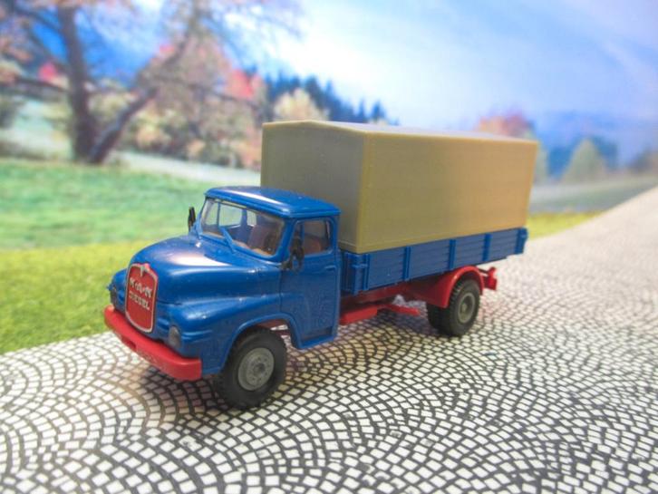 MAN 26.280 Bakwagen met huif - Brekina, Hobby en Vrije tijd, Modelauto's | 1:87, Zo goed als nieuw, Bus of Vrachtwagen, Brekina