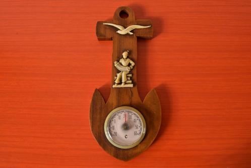 Retro vintage houten thermometer / wandthermometer - Anker, Antiek en Kunst, Antiek | Gereedschap en Instrumenten, Ophalen of Verzenden