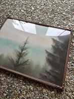 Vintage Bolglas Lijst met Boslandschap, Antiek en Kunst, Ophalen of Verzenden