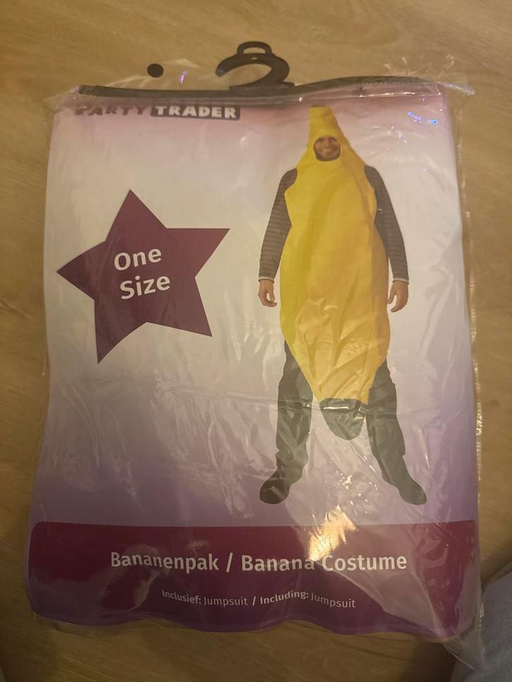 Bananenpak - Party Trader - Carnaval, Kleding | Heren, Carnavalskleding en Feestkleding, Nieuw, Kleding, Carnaval, Overige maten