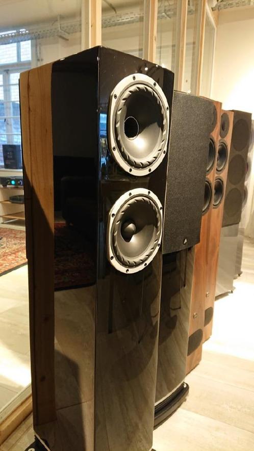 Fyne Audio F501 vloerstaand Hoogglans zwart, Audio, Tv en Foto, Luidsprekers, Zo goed als nieuw, Front, Rear of Stereo speakers