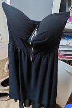 feestjurk strapless high-low maat S, Kleding | Dames, Jurken, Zwart, Ophalen of Verzenden, Zo goed als nieuw, Knielengte