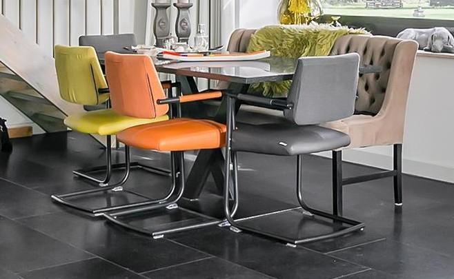 Xooon Eetkamerstoelen - Set van 4, Huis en Inrichting, Stoelen, Gebruikt, Vier, Metaal, Stof, Overige kleuren, Ophalen