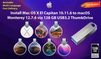 OSX / OS X / macOS 7in1 USBStick USB3.2 128GB 10.11.6-12.7.6, Ophalen of Verzenden, Nieuw, MacOS