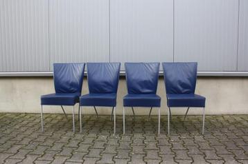 Spica stoelen, Montis, Gijs Papavoine blauw leer ( 4 x)