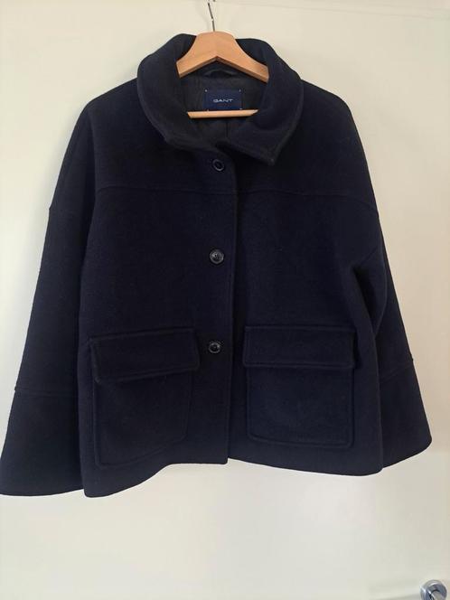 Korte wollen jas Gant L / 42 donkerblauw, Kleding | Dames, Jassen | Winter, Zo goed als nieuw, Maat 42/44 (L), Blauw, Ophalen of Verzenden
