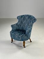 Set van 2 Franse fauteuils bergères antiek blauw, Ophalen, Gebruikt, 75 tot 100 cm