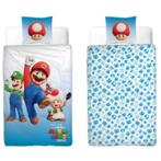 Super Mario Dekbedovertrek 140 x 200 cm. - Dubbelzijdig, Kinderen en Baby's, Kinderkamer | Beddengoed, Blauw, Dekbedovertrek, Nieuw